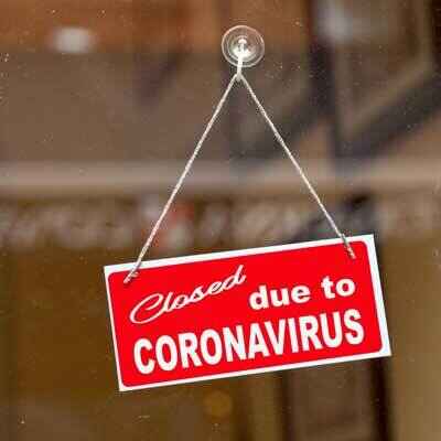 Sign depicting Closed Due to Covid-19