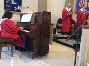 Brenda O'Dell playing piano