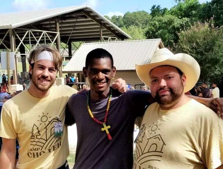 Lionel Hamilton at Cho-Yeh Christian camp with counselors