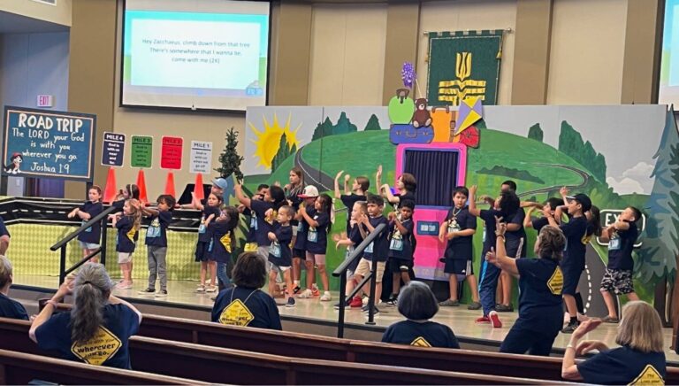 Students clapping and singing
